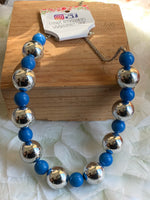 Pamela Big Beads Necklaces Blue and Yellow