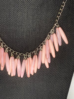 Dulce Silver Necklace with Pink Beads