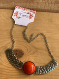 Jordyn Silver and Red Necklace