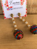 Kamala Pearl and Sequin Statement Earrings