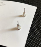 River Triangle Silver Small Stainless Steel Stud Earrings