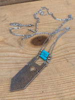 Callie Turquoise and Silver Long Necklace