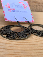 Cameron Brass Filigree Statement Earrings