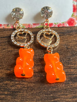 Calanthe Pink Teddy Bear Earrings