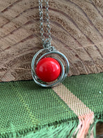 Estefania Red and Silver Simple Necklace