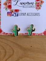 Ashlyn Green Cactus Stud Earrings