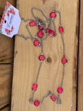 Yaritza Pink and Silver Long Necklace