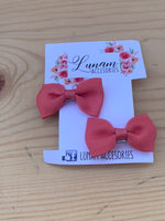 Phoebe Coral Set of Hair Bows