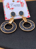 Hannah Gold and Black Earrings