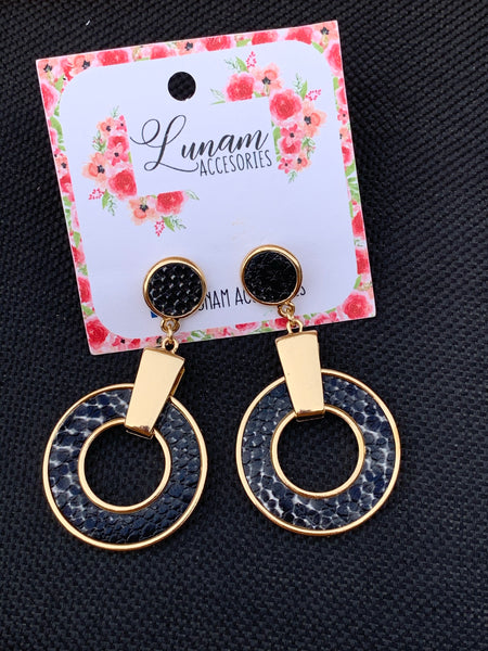 Hannah Gold and Black Earrings