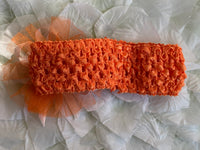 Nabby Pink and Orange Baby Strechy Headband Ribbon Flower Headband