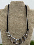 Fernanda Black and Silver Necklace