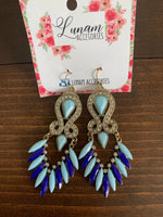 Irma Dramatic and Colorful Gold Earrings