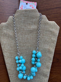 Silvia Aqua and Silver Necklace