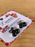 Rosamund Black Glitter Cherry Earrings