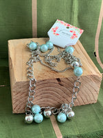 Margarita Mint Green and Silver with imitation pearls