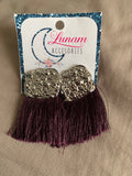 Isadora Plum Tassels with Silver accents