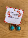 Kalina Marbled Turquoise and Silver Earrings