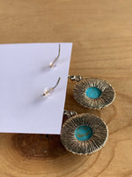 Kalina Marbled Turquoise and Silver Earrings