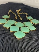 Savannah Mint Green and Gold Statement Necklace