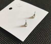 Isla Geometric Silver Small Stainless Steel Stud Earrings