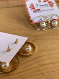 Jacinta Gold Pearl Earrings Silver