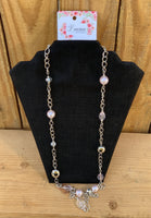 Rosario Necklace - Light Pink and Silver