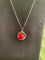 Estefania Red and Silver Simple Necklace