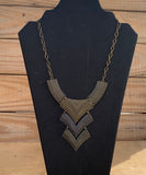 Juliana Brass Textured Statement Necklace