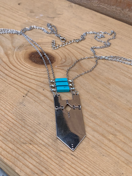 Callie Turquoise and Silver Long Necklace