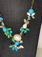 Samaira Brass Statement Necklace with Multicolor beads