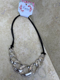 Fernanda Black and Silver Necklace