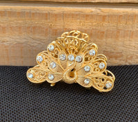 Chanel Gold Clip Rhinestone Claw