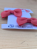 Phoebe Coral Set of Hair Bows