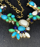 Samaira Brass Statement Necklace with Multicolor beads