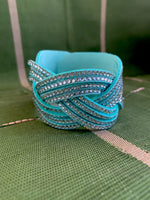 Josefina Mint Green Rhinestone Bracelets