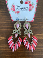 Irma Dramatic and Colorful Gold Earrings