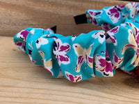 Carolyn Butterfly Fabric Headband Red and Turquoise