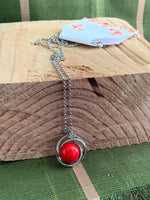 Estefania Red and Silver Simple Necklace