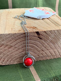 Estefania Red and Silver Simple Necklace