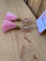 Ilse Pink Tassel Earrings