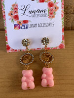 Calanthe Pink Teddy Bear Earrings