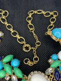 Samaira Brass Statement Necklace with Multicolor beads