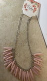 Dulce Silver Necklace with Pink Beads