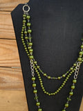 Octavia Olive Green Multilayer Necklace