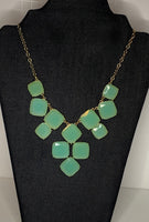 Savannah Mint Green and Gold Statement Necklace