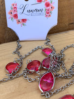 Yaritza Pink and Silver Long Necklace