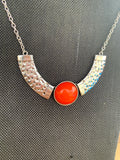 Jordyn Silver and Red Necklace