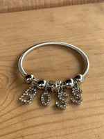 Peony Silver Rhinestone BOSS Bracelet