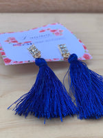 Bethlehem Tassel Earrings Blue, Red & Green